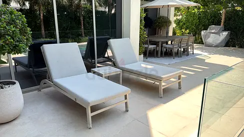 Sun Loungers Set (with free custom cushions, cover, and side table)