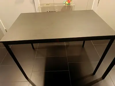 Simple black rectangular study/office table - good condition