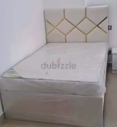 Brend New fabric wooden Double size 120x190 Bed with Madical Matress Available