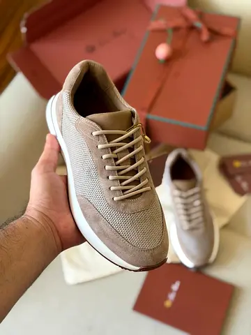 Loro piana Light beige mens casual sneakers