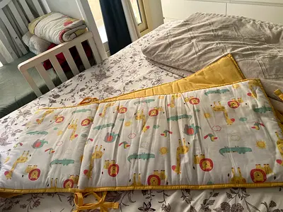 Used Baby Crib Bumper / Cot Rail Protector with Animal Print