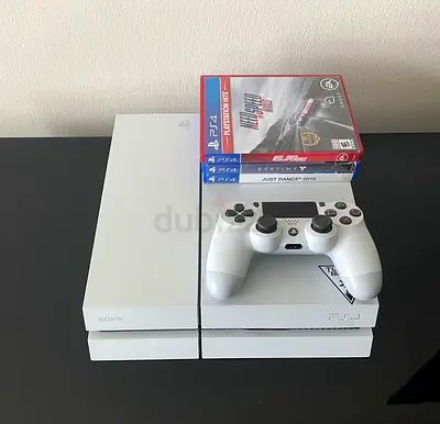 PS4 Fat 500 Gb White Edition - 1 Controller and 5 Games