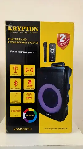 Krypton Portable Rechargeable Bluetooth Speaker (with Mic  Remote)