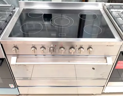 BOMPANI LATEST MODEL electric ceramic 5 hobs Stove oven fan cooking range 90x60 made in Italy