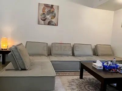 Large Modular Grey Fabric Sofa - L-shaped Sectional