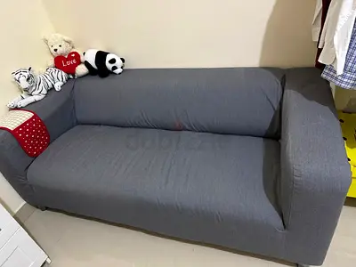 3-Seater Grey Fabric Sofa — Good Condition, Clean  Comfortable