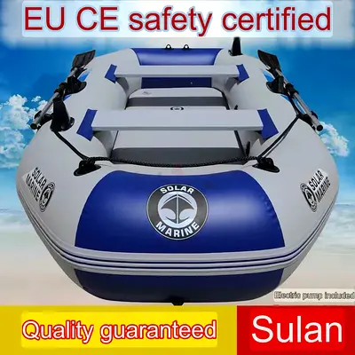 Inflatable 3-Person Solar Marine Dinghy with Oars and Pump