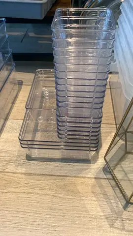 Set of clear plastic storage trays / organisers (stackable) - good condition