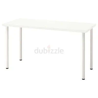 IKEA 140 x 60 White Rectangular Work Table - 4 Legs