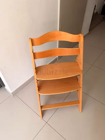 Wooden Adjustable Children High Chair / Toddler Chair - Natural Finish
