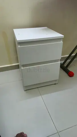 White 3-Drawer Bedside Cabinet / Nightstand - Good Condition