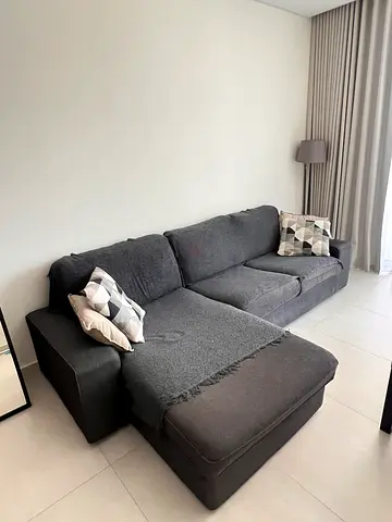 Modern Dark Gray L Shaped Sectional Sofa