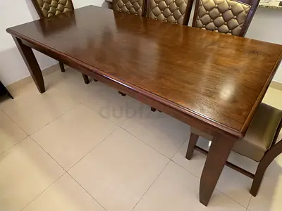 Urgent Sale: Solid Wood Dining Table+8 chairs with cushions  padding