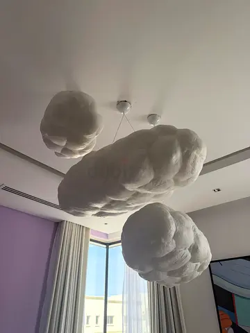 Set of 3 Cloud-Shaped Hanging Light Fixtures / Decorative Ceiling Lamps