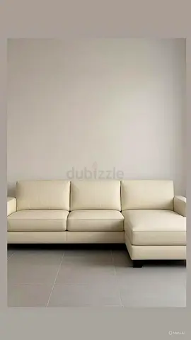 Beige L-Shaped Sofa - Good Condition