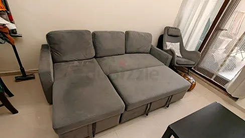 L-shaped Convertible Sofa Bed with storage