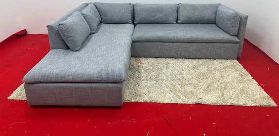 Like new condition pottery barn grey color lshape sofa