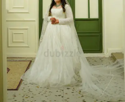 White wedding dress gown