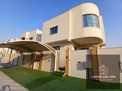 Luxury Corner Villa 5BR for Annual Rent in Al Yasmeen Ajman - 4000 sqft - 7 Bathrooms - Majlis & Hall - Parking - Yard - Split AC - 100K
