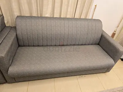 Gray 3-Seater Fabric Sofa - Good Condition