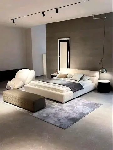 Modern Upholstered Bed Frame with Padded Headboard