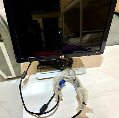 HP 19-inch LCD Monitor with VGA Cable - Good Working Condition