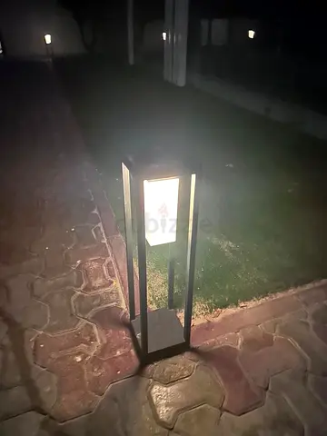 Outdoor pathway garden lamp - modern bollard light (set available of 4 units) powered by solar panel