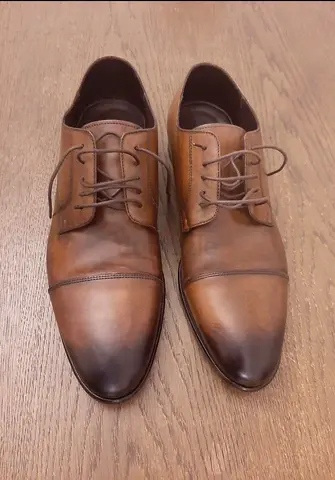 Genuine Leather Brown Oxford Dress Shoes - Size 44 - 45