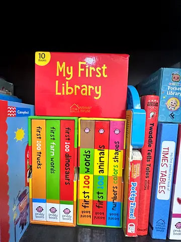 My First Library - Set of 3 Childrens Board Books (First Animals ,Words  Shapes)