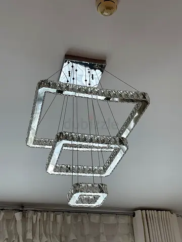 Modern multi-tier LED crystal chandelier - 3 tier chandelier with white,yellow and mixed light