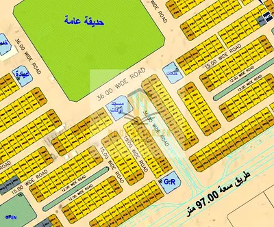ارض زاوية على شارع 97متر وشارع 36متر  اقساط سنتين قريبة من الحديقة ومن المسجد والخدمات في منطقة بليدة1 تملك حر للعرب تصريح سكني فلل ارضي ودورين مساحة