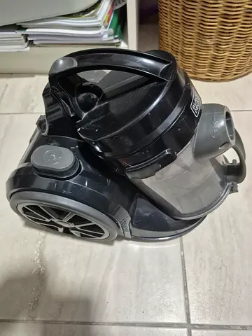 Black bagless cylinder vacuum cleaner – used, working condition