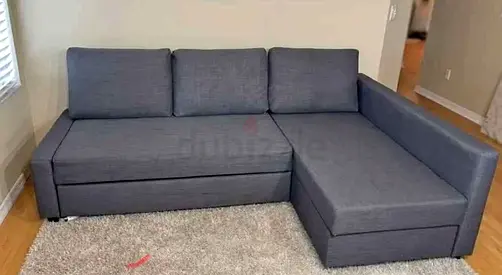 Ikea L Shape Sofa cum bed with big storage in L
