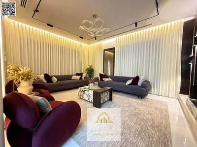 Luxury villa for sale, price includes electricity, water, air conditioning, and furniture (negotiable). Located near services and Emirates Road 611.