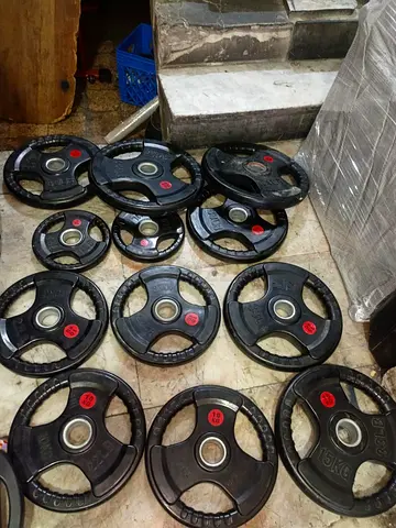 Set of Rubber Coated Olympic Weight Plates