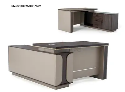 Used Modern Executive L-Shaped Office Desk with Storage (L140×W70×H75cm)