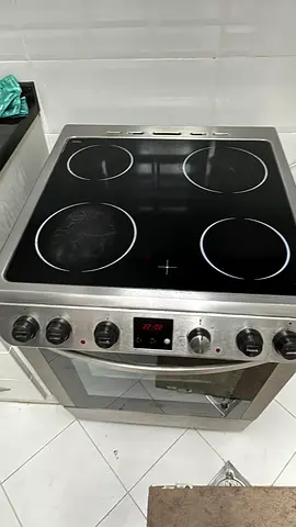 Used Electric Ceramic Cooktop with Built-in Oven - Good Working Condition