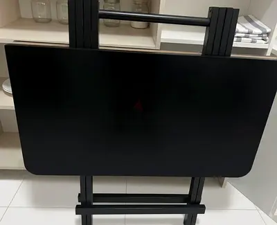 Compact Black Folding Side Table / Snack Table - v Good Condition