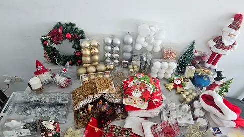 Christmas Decorations — Wreaths, Ornaments, Santas, Trees (Used)