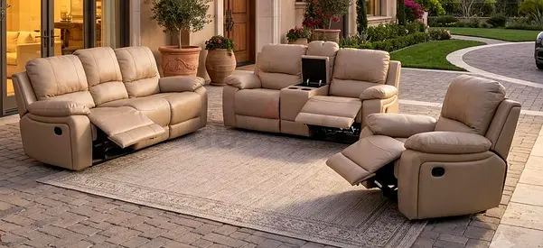 Sofa Recliner Leather 6 Seater
