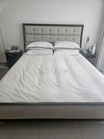 Super King size bed frame with mattress - simple modern wooden base