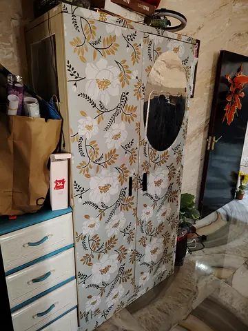 Floral 2-Door Wardrobe / Storage Cabinet — Good Condition