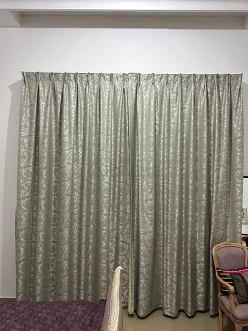 Full-length decorative grey BLACKOUT curtains - excellent condition