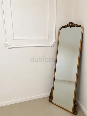 Full-length Ornate Gold Floor Mirror - Leaning Decorative Mirror