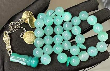 Green jade rosary big size