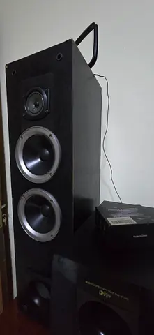 Used Floorstanding Pioneer Speaker Cabinet with Dual Woofers and Tweeter - Good Working Condition