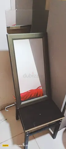 Free-standing Rectangular Dressing Mirror with Wooden Frame