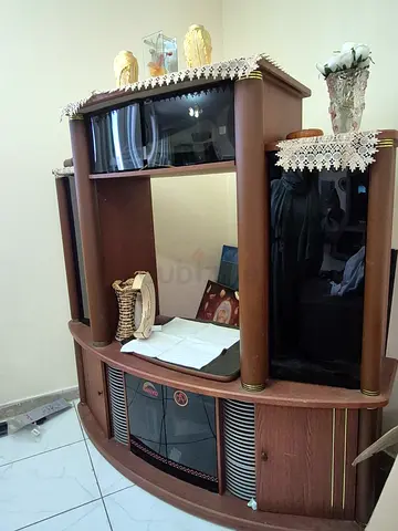 Wooden Entertainment Center TV Unit - Good Condition