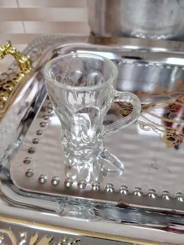 TINY clear glass cup