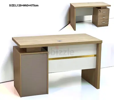 Wooden Office Desk with 3-Drawer Pedestal – 120x60x75cm